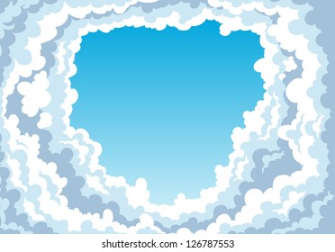Blue sky with clouds. vector background.