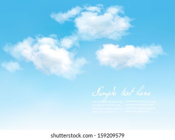 Blue sky with clouds. Vector background 