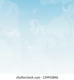 Blue sky with clouds. Vector background.