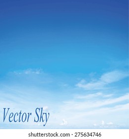 Blue sky with clouds. Vector background