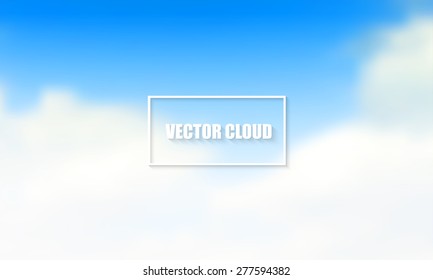Blue sky with clouds. Vector background. For website design