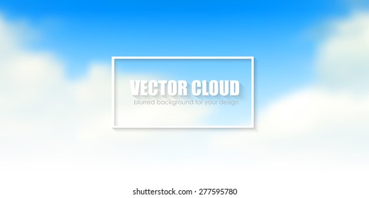 Blue sky with clouds. Vector background. For website design