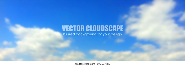 Blue sky with clouds. Vector background. For website or blog design.