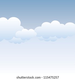 Blue sky and clouds. Vector illustration