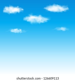 Blue sky with clouds. Vector illustration.