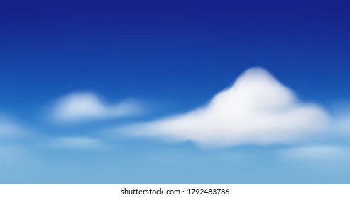 Blue sky with clouds, vector illustration.