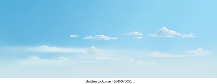Blue sky with clouds. Vector illustration.