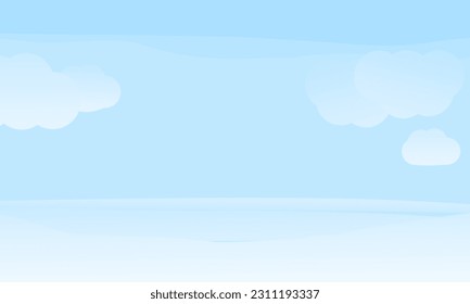 Blue sky with clouds vector illustration.