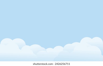 Blue sky and clouds vector illustration.