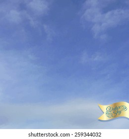 Blue sky with clouds. Vector illustration