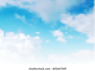 Blue sky with clouds. Vector Illustration