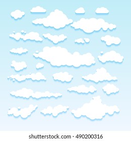 Blue sky with clouds vector nature art