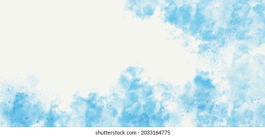 Blue sky and clouds watercolor texture background