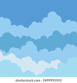 Blue sky and clouds.Relax, fantasy, dream concept background. Vector