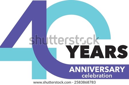 blue and sky blue color number 40 with word years black color and word anniversary celebration white color.