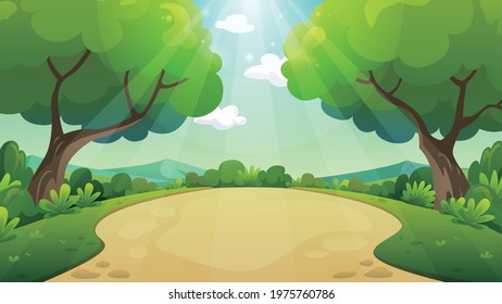 Blue sky and cute forest scenery.