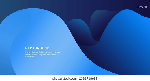Composición de forma líquida dinámica azul y cielo. Diseño de fondo moderno de moda para portada, portada, folleto, revista, medios sociales, banner, tarjeta de visita, papel tapiz y otros. Vector Eps10.