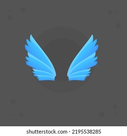 Blue Sky  Fairy Fantasy Wings Fly Flower Petals Cute Colorful Cartoon Vector Design