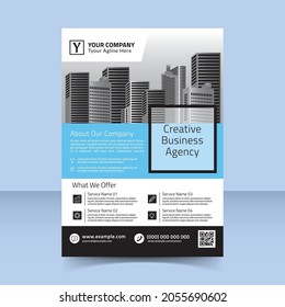 blue sky flyer template design creative business agency
