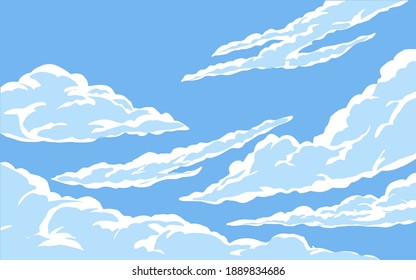 Blue sky full of clouds illustration