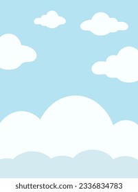 Blue Sky Full Of Clouds Vertical Background Vector Image