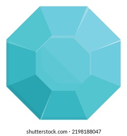 Blue sky gem icon cartoon vector. Color crystal. Shiny ruby