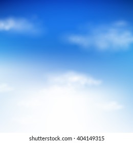 Blue Sky With Gradient Mesh, Vector Illustration
