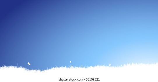 blue sky and grass