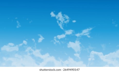  blue sky with halftone white clouds. vector illustration.