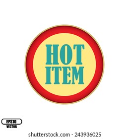 Blue Sky Hot Item red border label, Product Badge - icon isolated on white background. Vector illustration.