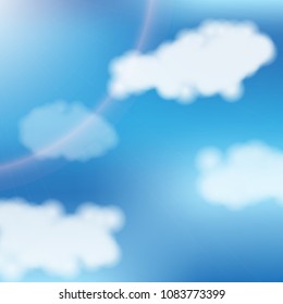 Blue Sky Landscape Background, Cloud on Blue sky, vector illustrator