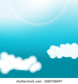 Blue Sky Landscape Banner, Cloud on Blue sky, vector illustrator