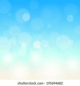 blue sky with lens flare and bokeh pattern background (vector)