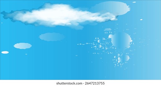 Blue sky with light clouds. Wide summer sky backdrop
