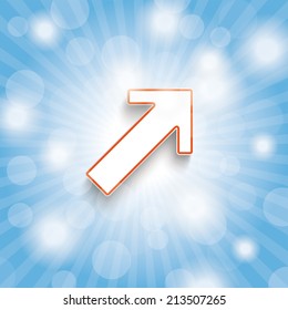 Blue sky with lights and arrow. Eps 10 vector file.