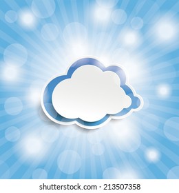 Blue sky with lights and cloud. Eps 10 vector file.