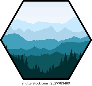 Blue Sky Mountain landscape background for template, page, background or logo company