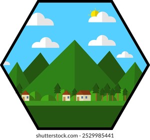 Blue Sky Mountain landscape background for template, page, background or logo company