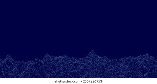 Blue sky with a mountain range in the background. The sky is filled with small dots, giving the impression of a image