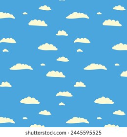 Blue sky pattern in clouds. Illustration in glossy style. Air, day, ecology, save nature, Earth. EPS10