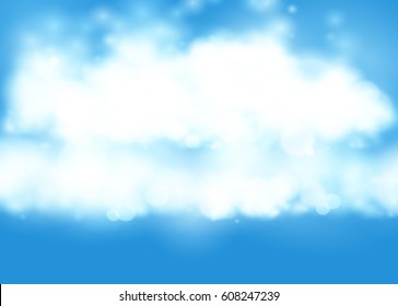 Blue sky. Realistic Blur Design. Abstract Shining Background.Vector illustration