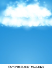 Blue sky. Realistic Blur Design. Abstract Shining Background.Vector illustration