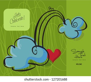 Blue sky and a red heart