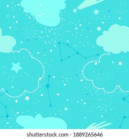 blue sky seamless pattern background