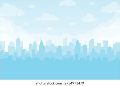 blue sky shadow city landscape background illustration design