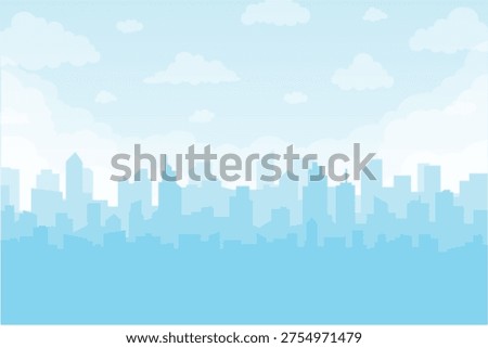 blue sky shadow city landscape background illustration design