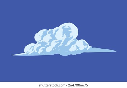 Blue sky and soft blue cloud shapes illustration suitable for backgrounds, scene building, and design elements