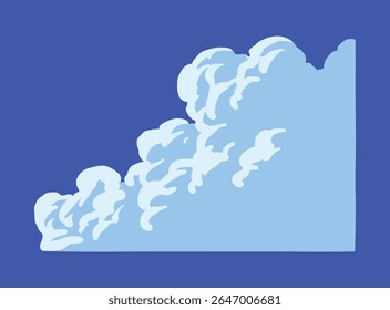 Blue sky and soft blue cloud shapes illustration suitable for backgrounds, scene building, and design elements