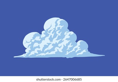 Blue sky and soft blue cloud shapes illustration suitable for backgrounds, scene building, and design elements
