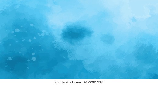 Céu azul com nuvens brancas suaves e textura suave de lavagem de aquarela abstrata para design artístico criativo. Céu azul claro com nuvens brancas fofas e textura aquarela pintada à mão abstrata
